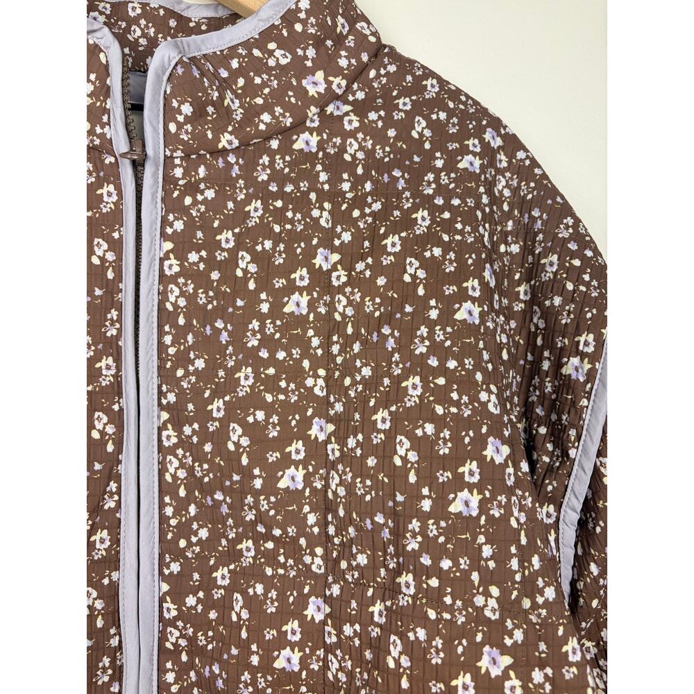 NWT Thread & Supply Floral Quilted Jacket Brown Lavender Size L - Picture 3 of 7
